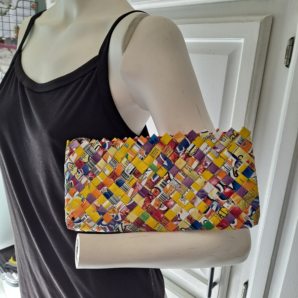 Unique Bargains Colorful Woven Clutch